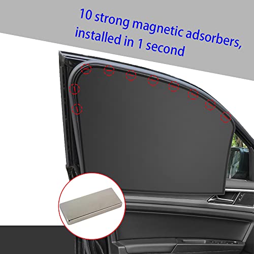 2Pcs Car Side Window Sun Shades, Magnetic Sunshades For Car Windows, Front Seat Window Sunshades Privacy Curtains, Front Side Window Sun Shade Blocks Sun, Universal For Car Suv Truck (Front Seat) #TOP2
