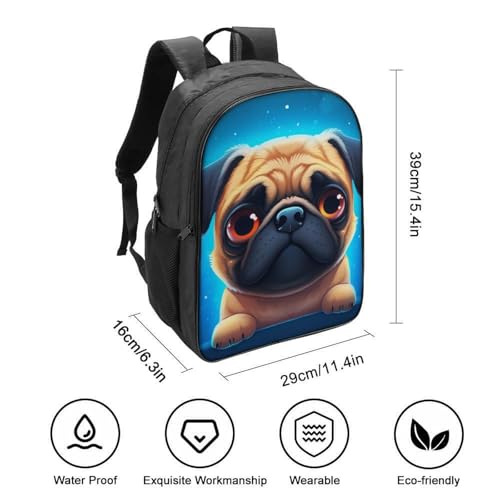 Sac à dos carlin 3D pour enfants idéal pour l'école et sorties - 2