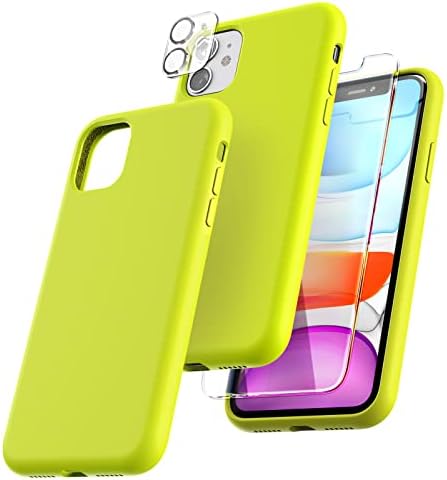 TOCOL 5 in 1 for iPhone 11 Phone Case, with 2 Pack Screen Protector + 2 Pack Camera Lens Protector, Silicone Slim Shockproof Cover iPhone 11 Case [Anti-Scratch] [Drop Protection] 6.1", Purple