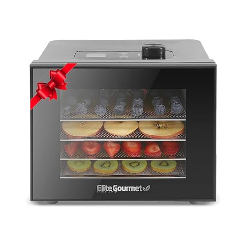 Elite Gourmet Food Dehydrator, Stainless Steel Trays Food Dehydrator