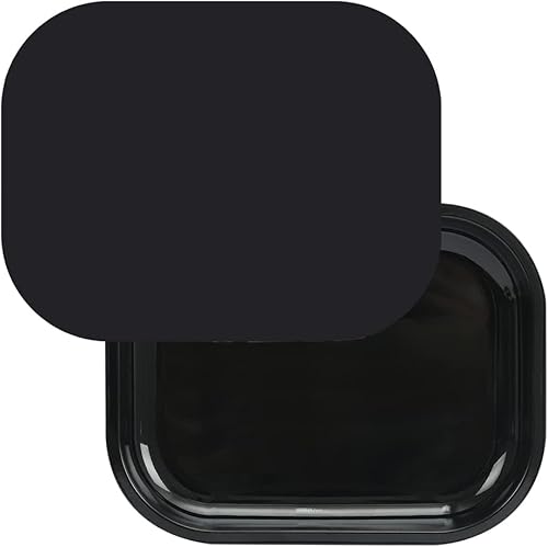 HOKirin Bandeja de Metal con Tapa Magnética Suave, Bandeja Pequeña de Metal con Cubierta a Prueba de Derrames, Bonita Bandeja Decorativa Negra Lisa,