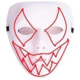 Ansee Frightening Luminous EL Wire Led Mask Halloween Light Up Cosplay Mask Costume Masks for Halloween Show Festival Party Red