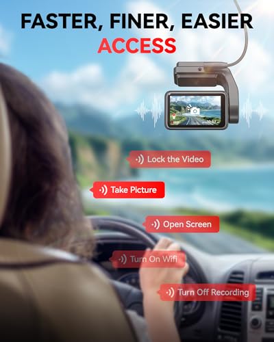 Image of REDTIGER F4 4K Dash Cam Front with 32GB Card,Voice Control,Mini dashcam with 2.2 inch Touchscreen,Built-in GPS & WiFi APP Control,Night View Car Camera,24H Parking Mode