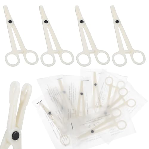 Piercing Clamps 10Pcs Disposable Piercing Forceps Clamp Self-Locking Forceps Rounded