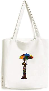 Vestidos femininos africanos aborígenes negros, sacola de lona, bolsa de compras, bolsa casual