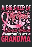grandma in heaven butterfly breast cancer awareness: hearts journal: 6 x 9, 100 pages, matte finish cover, diary, planner, lined college ruled paper.