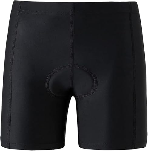 BASADINA Kids Cycling Shorts with 3D Padded Boys Mountain Bike Shorts Sports Quick Drying Underwear Breathable Bicycle Undershort for Girls 5-12 Years Black