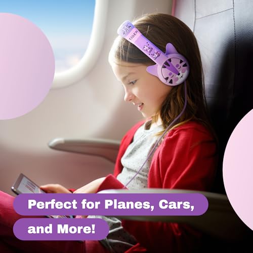 Kidrox® Premium Toddler Headphones Ages 1-7, Safe Volume-Limited On-Ear Kids Headphones, Tangle-Free 3.5mm Jack, Flexible Durable Design for iPad, Tablet, Airplane, Travel, School – Purple by Kidrox - Image 4