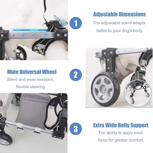 Silla de ruedas ajustable para perros: devuélvale la alegría de correr a su mascota 3