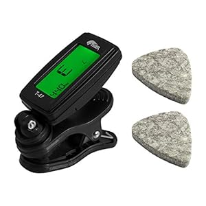 Tiger Ukelele tuner en viltplectra accessoirepak – T-47 chromatisch stemapparaat en 2 viltplectra