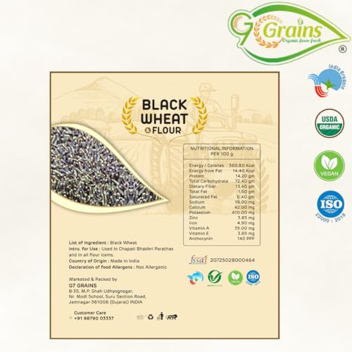 Image of Organic Black Wheat Grains Seeds (10Kgs) | Kale Gehu Ka Seeds | For Farming, Sowing & Agriculture Use | Produce of India | 100% Natural & Non-GMO | By G7 Grains