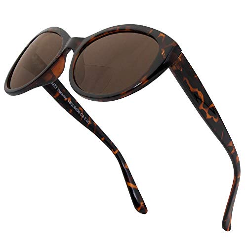 VITENZI Sunglasses with Readers for Women, Reader Sunglass with Bifocals, Cat Eye Tinted Cheater Reading Sun Glasses, Florence in Tortoise 1.50