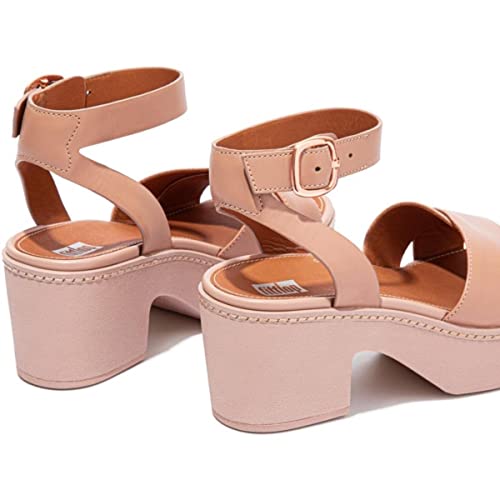 Fitflop Pilar Crossover Leather Ankle-Strap Platforms Beige 8 M (B) #TOP6