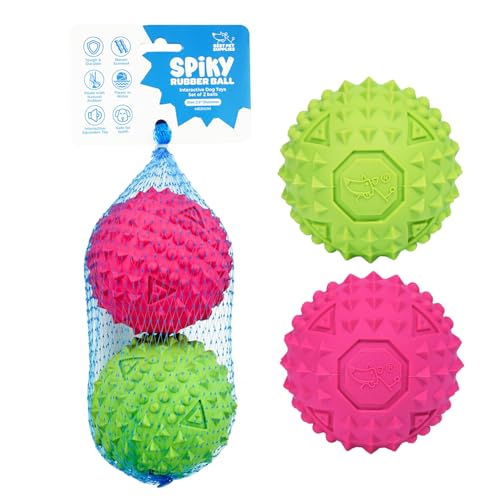 Image of Best Pet Supplies Squeaky Dog Toys with Soft Durable Fabric for Small, Medium and Large Pets Interactive Toy for Indoor Play, Supports Active Biting and Play - Fuchsia, Green (M:2.5 inch)
