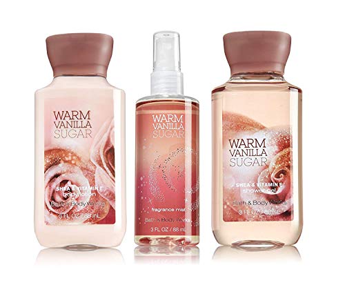 Bath & Body Works Warm Vanilla Sugar Mini Set | Shower Gel, Body Lotion & Fragrance Mist