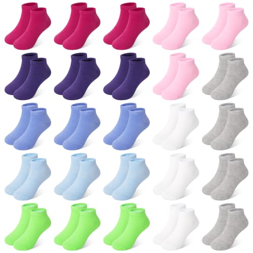 Image of 25 Pairs Girls Ankle Socks, Low Cut Toddler Kids Socks for Ages 1-14 | Colorful Cute Low Cut Socks, Soft Casual Daily Wear Socks for Girls