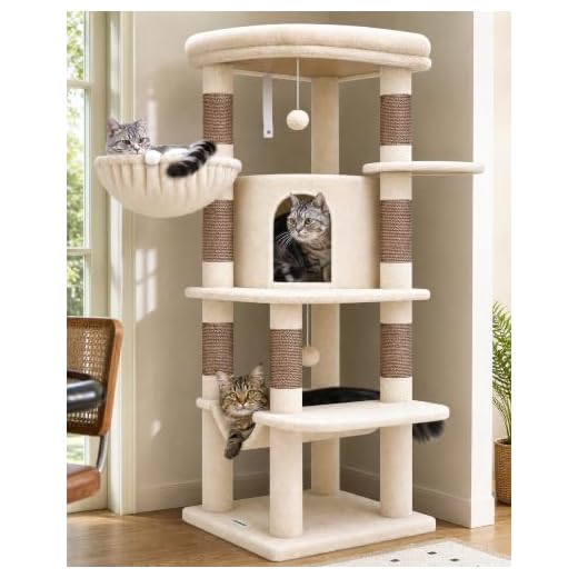 Globlazer Corner Stable Cat Tree Tower with Scratching Post, C51, Beige
