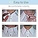 C2 Soft Elastic Shirt Collar Extenders for Mens Shirts - 5 Pack Neck Extender for Dress Shirts - Non-Metal Button Expanders for Dress Shirts - Neck Relief Tight Collars - Black and White