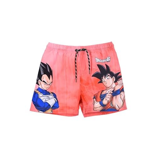 Dragon Ball Z Jungen Badeanzug, Goku Bermuda Shorts, Kinder Badehose, Größen 4 bis 10 Jahre (DE/NL/SE/PL, Alter, 4 Jahre, Regular, Rot)