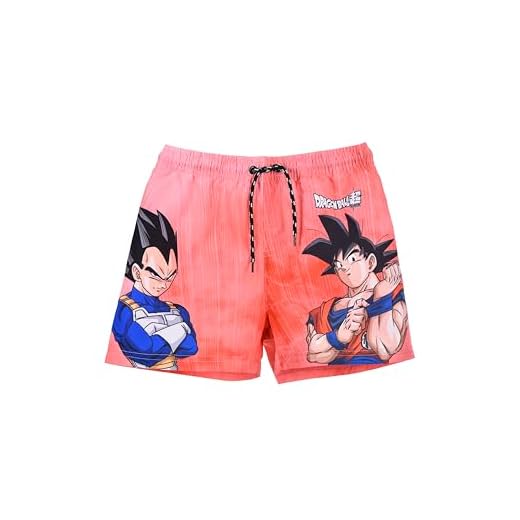 Dragon Ball Z Jungen Badeanzug, Goku Bermuda Shorts, Kinder Badehose, Größen 4 bis 10 Jahre (DE/NL/SE/PL, Alter, 4 Jahre, Regular, Rot)