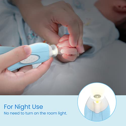 Lupantte Baby Nail Filer and Baby Nail Clippers with Light Set, Electric Infant Nail Trimmer Kit, Safe Baby Grooming Kit, for Newborn Toddler Kids Toes and Fingernails, Polish and Trim - Thumbnail 6