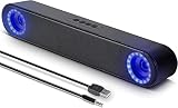 LENRUE Upgraded Computer Speakers, 59 ins Ultra Long Cable, 10W Stereo Sound, AUX and USB Powered PC