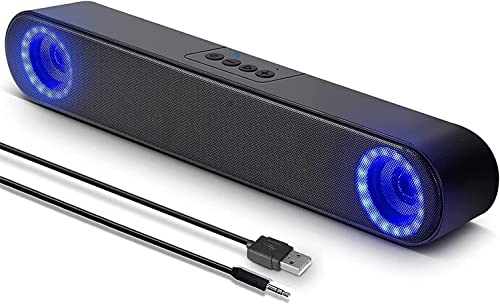 Lenrue Upgraded Computer Speakers, 59 Ins Ultra Long Cable, 10W Stereo Sound, Aux And Usb Powered Pc Speakers For Desktop Computer Laptop, Plug And Play #TOP16