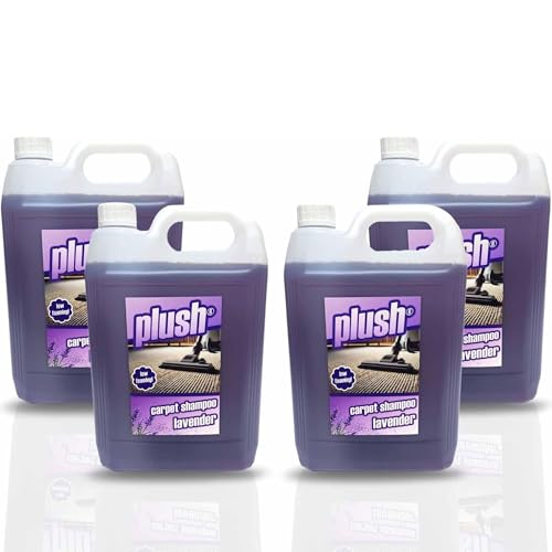 Carpet Cleaner Shampoo & Odour Deodoriser (inc Pet) Plush 5L x4 (Lavender)