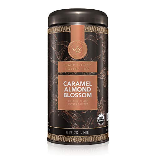 Teabloom Organic Black Tea, Caramel Almond Blossom Loose Leaf Tea, Luxury Dessert Tea, Usda Certified Organic, Certified Kosher, 2.80 Ounce Loose Leaf Tea Canister Makes 35-50 Cups #TOP3