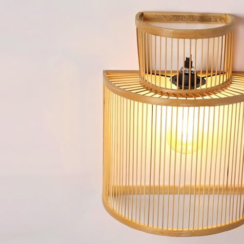 Image of Habere India-All the Cultures Fabricating India Night Lamp for Bedroom | Wall Lamp for Living Room | Lamps for Bedroom | Wall Decor Lights - Semicircular (M: 33 * 28 * 17 cm)