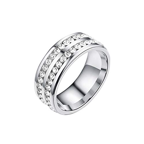 Anneau De Perte De Poids Acier Au Titane Anneau Amincissant Acier Au Titane Magnétique Bague En Diamant À Double Rangée Anself Perte De Poids Brûleur De Graisse Cover