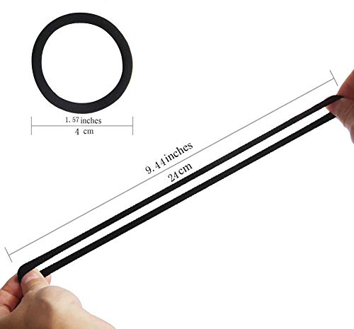 20 pieces per pack, high elastic hair band, seamless hair band, non-stretch cotton hair band for men and women, soft ponytail clip (Black)