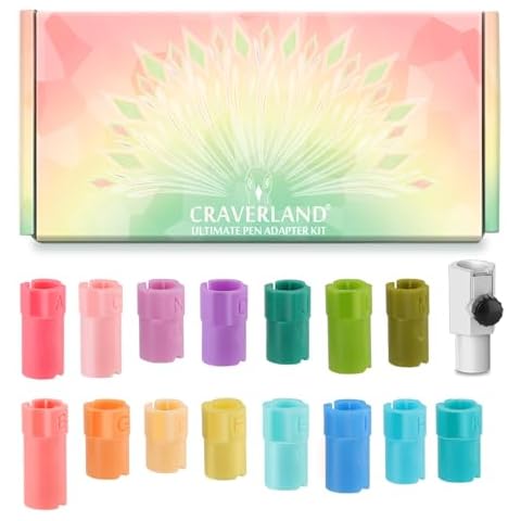 Ultimate Pen Adapters Set for Cricut Maker 3/Maker/Venture/Explore 3/Explore/Air 2/Air,15 Quick Insert-to-Go Adapters Holders with an Universal Pen Adapter Set,Fit All Pens Less Than 0.5in Cover