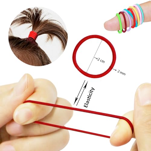 image for WillingTee 400PCS Multicolor Hair Ties, No Crease Elastic Ponytail Hol
