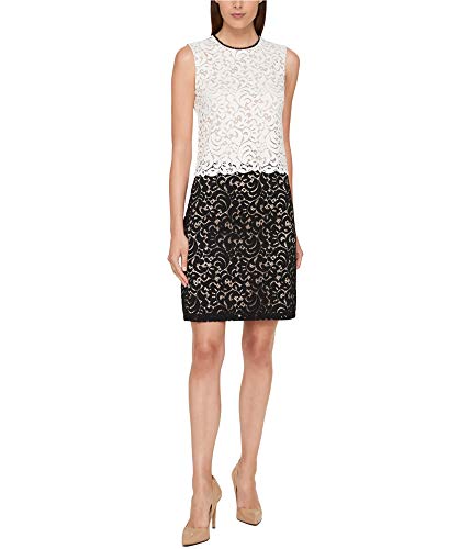 Tommy Hilfiger – Vestido feminino de renda, Ivory/Ivory, 8