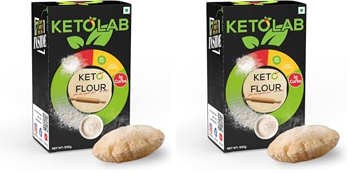 Image of Ketolab Keto Aata Flour, 200 Gms, 2 Pack, 1g Net Carb & 23% High Protein /Soft Roti, Identical to Wheat Flour, Ultra Low Carb, Pre-Biotic High Fibre, Low GI, Keto Diet, Weight Loss, Diabetic Friendly