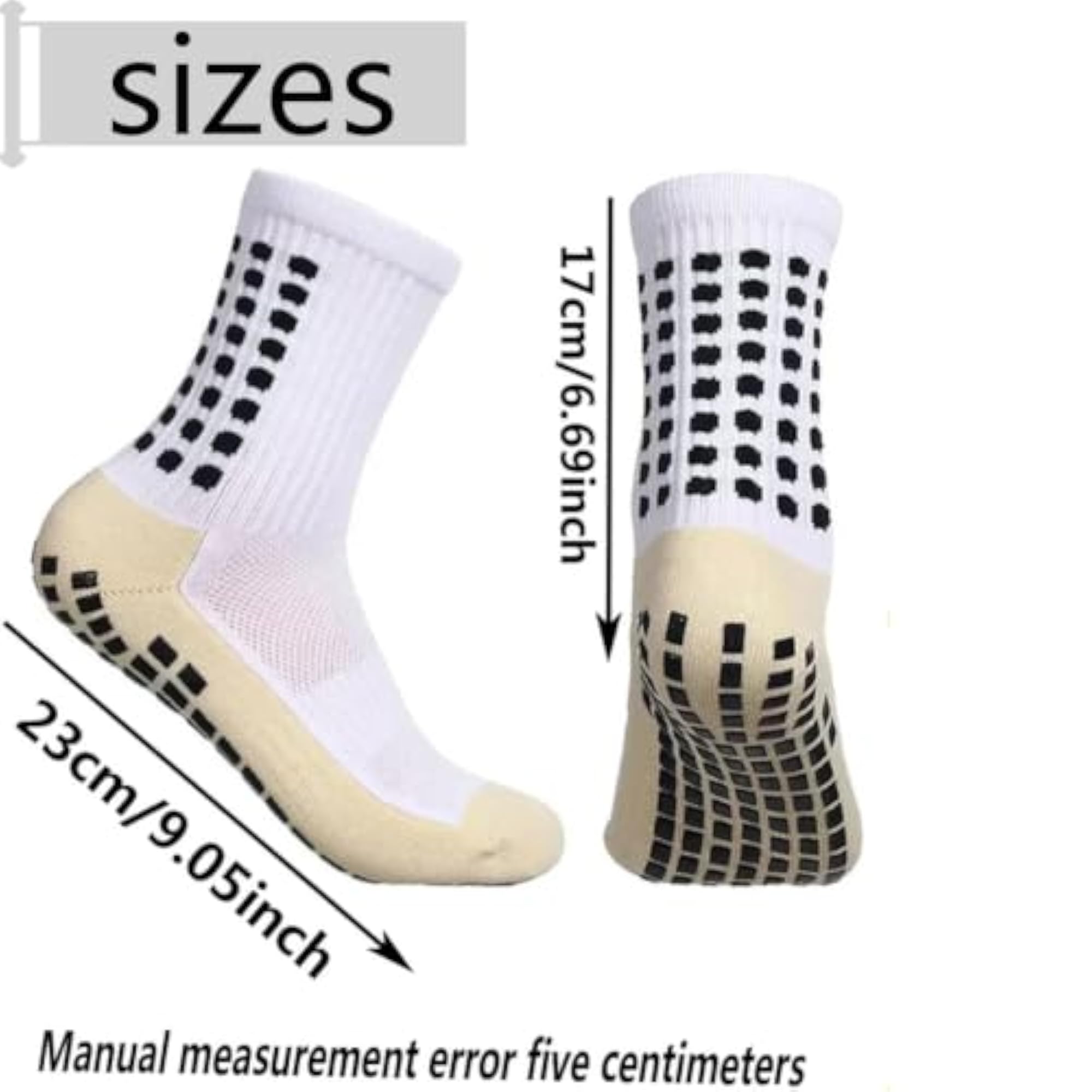 Athletic Non-Slip Cotton Crew Football Socks