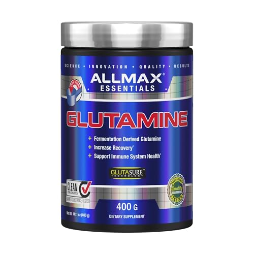 AllMax Nutrition GLUTAMINE - Powder - Fermentation-Derived Glutamine - Increases Recovery & Supports Immune System - Gluten Free & Vegan (400 Grams)