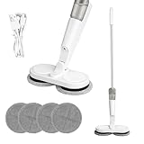 2-in-1 Cordless Electric Mop & Wall Cleaner, 35dB Ultra Quiet, 1.2KG Lightweight, 2000mAh Battery 1H Use, 200ML Spray Tank for Hardwood, Tile, Laminate Floors - Includes 4 Pads