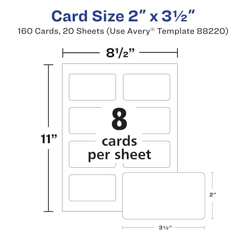 Avery Clean Edge Printable Business Cards with Sure Feed Technology, Rounded Corners, 2" x 3.5", White, 160 Blank Cards for Inkjet Printers (88220) by Avery - Image 8