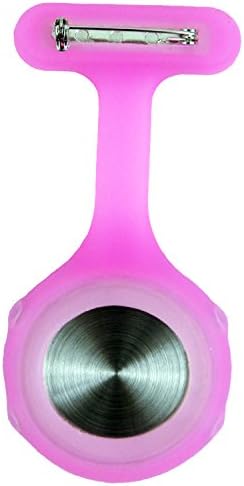 Digital Nurse Watch Fob For Women Men Multi Function, Infection Control Design, Silicone Nurses/Brooch/Tunic/Fob/Pocket/Carabiner Watch With Pin/Clip-On Nurse Doctor Paramedic Watch With Light Pink