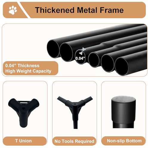 Elevated Dog Beds for Medium Dogs, Portable Raised Medium Dog Bed for Indoor & Outdoor Use, No-Slip Feet Pet Cots, Pet Hammock with Breathable Mesh, Black - Image 5