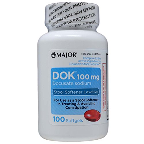Docusate Sodium Stool Softener Useful As A Stool Softener And Wetting Agent For The Temporary Relief Of Constipation. Helps Keep Stool Soft For Easy And Natural Evacuation - 100 Softgels #TOP1