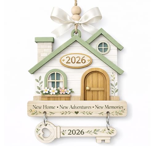 Faythory New Home Ornament 2026, New Home Gifts, Housewarming Presents, New House Gift, Welcome Home Gift, First Home Gifts, Home Sweet Home Decor, 4x4 inch (ONM Newhome Eco)