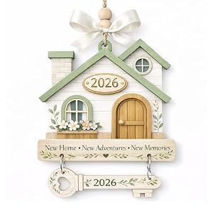 New Home Ornament 2026, New Home Gifts, Housewarming Presents, New House Gift, Welcome Home Gift, First Home Gifts, Home Sweet Home Decor, 4×4 inch (ONM Newhome Eco)