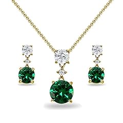 Simulated Emerald - Yellow Gold Flashed