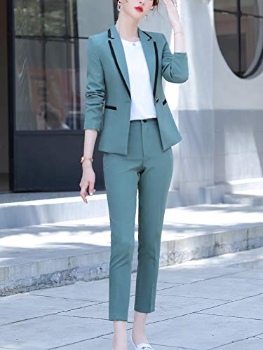 Women's Two Piece Solid Blazer Pantsuits Formal Lady Office Work Suits Casual Business Women Blazers And Pant Sets #TOP1