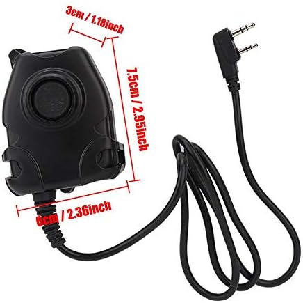 OKBY PTT Adapter -Walkie Talkie Earphone K Head PTT Adapter Head Cable for RETEVIS/Kenwood/BAOFENG Two-Way Radio