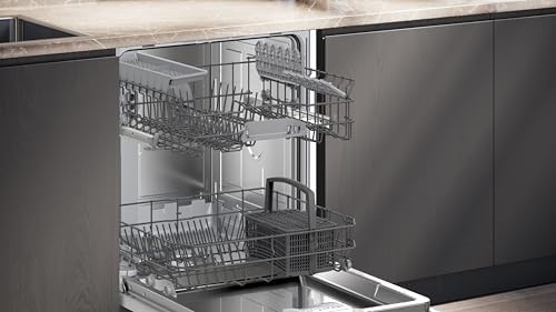 Siemens SN61HX01TE iQ100, Vollintegrierter Geschirrspüler 60 cm, Besteckkorb, drei Mal schneller spülen, smartStart, HygienePlus Programm, Automatische Optimierung, infoLight, Home Connect, aquaStop