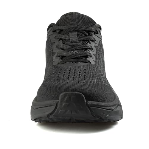 Image of Men's Slip on Walking Sneakers - Lightweight Running Shoes - Cushioned Comfort for Gym, Training, Tennis, Workout - Athletic Fashion - Black /Beige Size 6.5-13